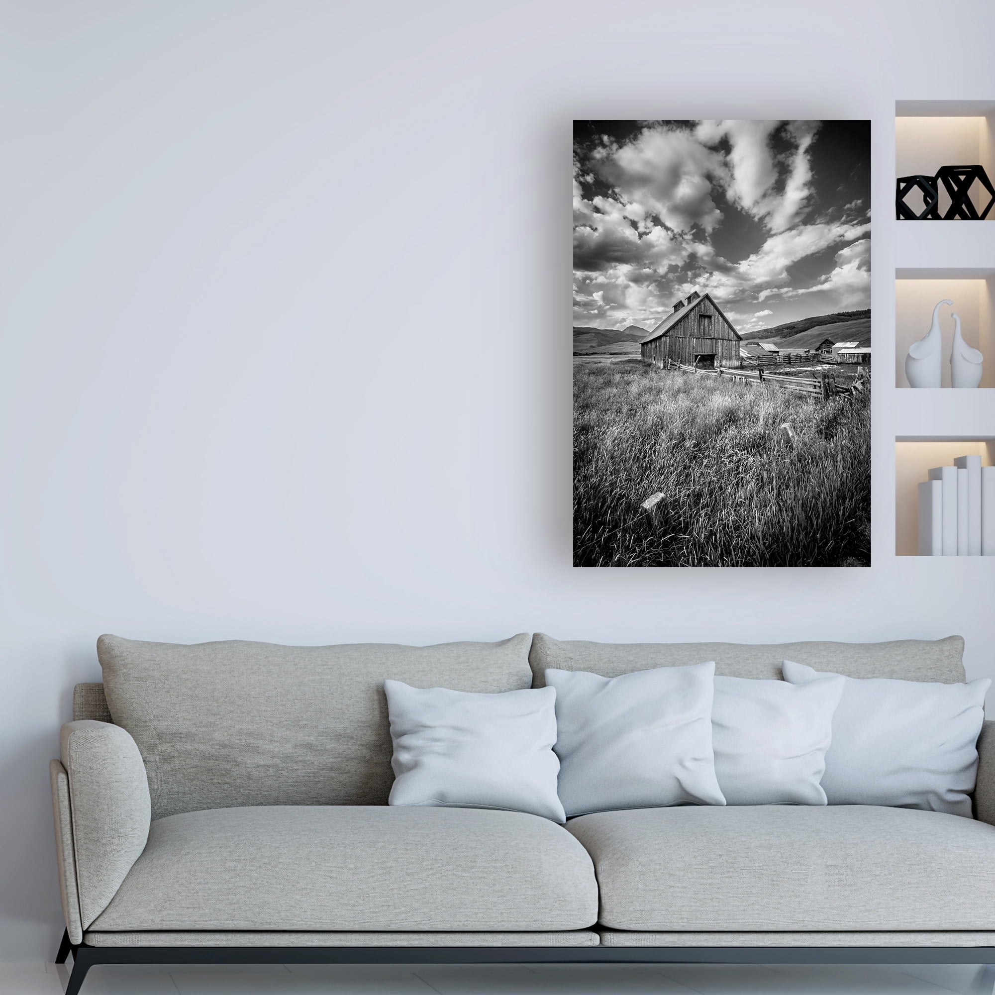 Trademark Fine Art 'Black And White Barn' Canvas Art by Dan Ballard