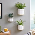 thumbnail image 6 of Danya B. Geometric White and Gold Wall Planters Set of 3, 6 of 6
