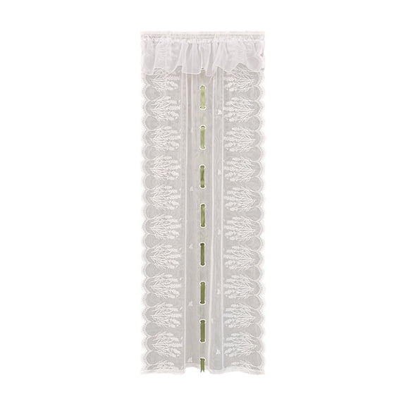 Double Layer Floral Lace Tie Top Curtain, Rod Pocket Sheer Window Panel, Light Filtering Curtain for Bedroom Living Room and Kitchen Decor Gift