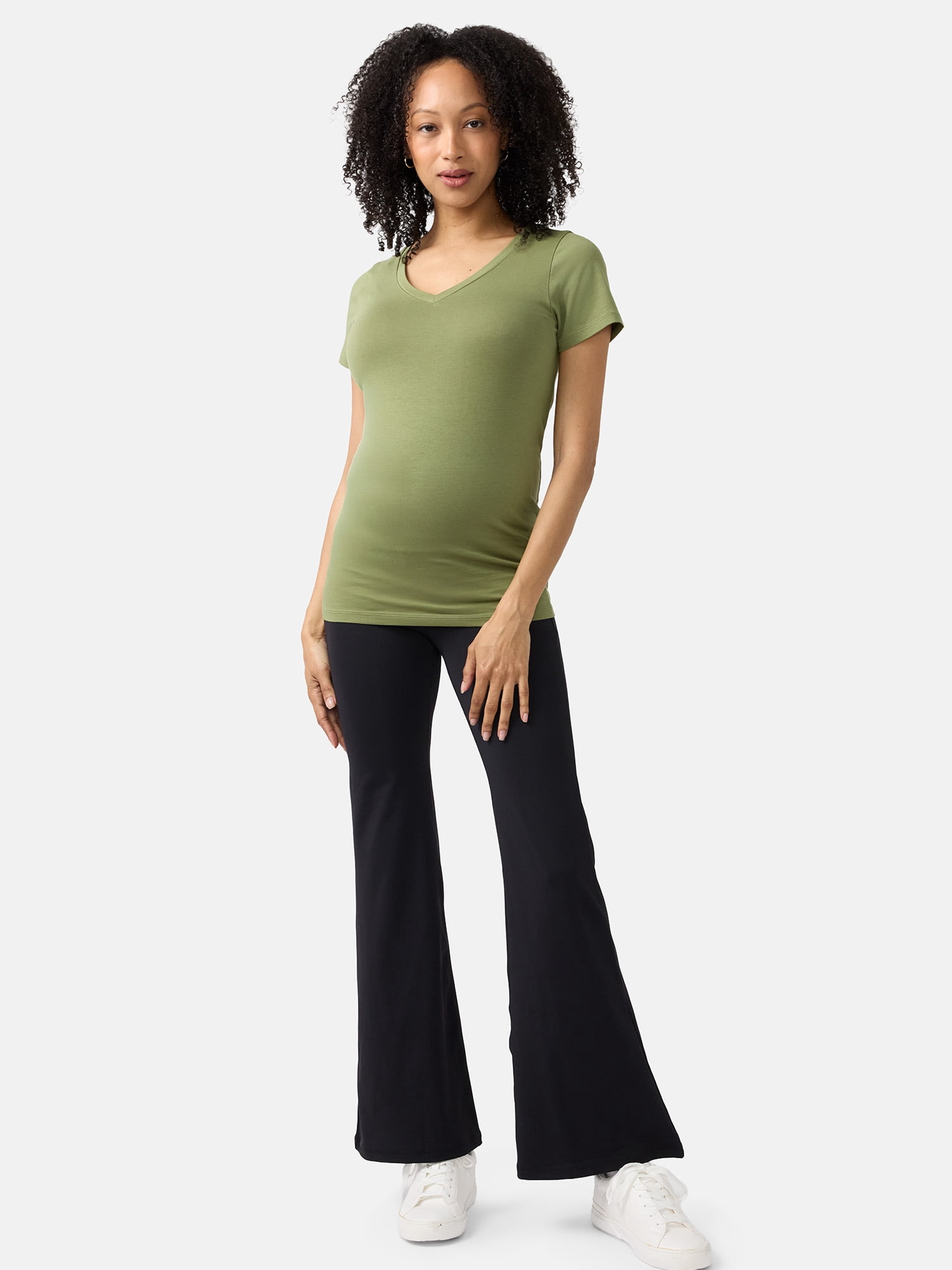 Ingrid & Isabel For Every Belly Women's Maternity Fitted V Neck Tee, Sizes S-XXL