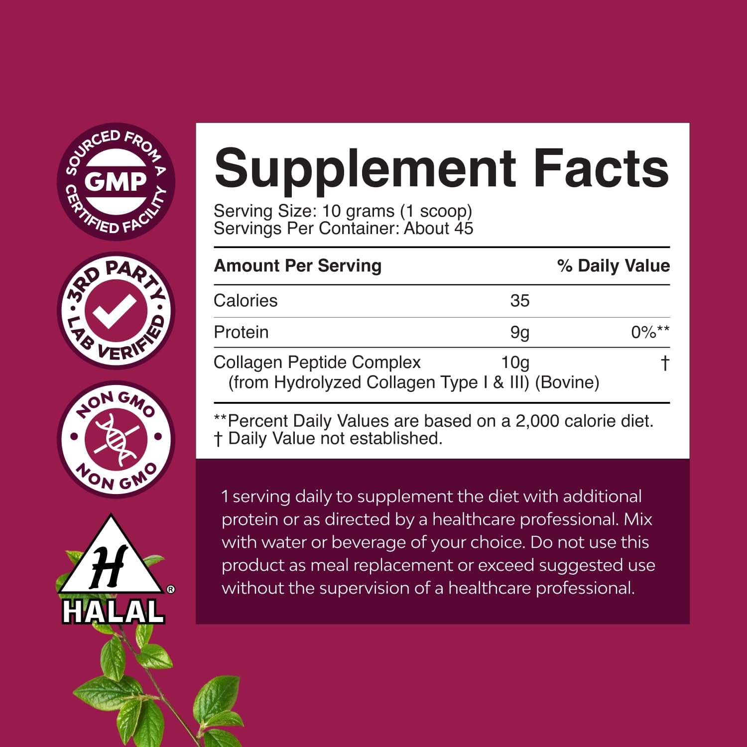 Natures Craft Multi Collagen Peptides, Hydrolyzed Protein Powder for Skin and Bone Joint Support, 1 lb