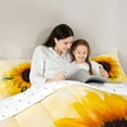 thumbnail image 4 of Feelyou Blooming Sunflower Bedding Comforter Set 7pcs, White Gold Watercolor King Bedding Sets, Rustic Flower Floral Reversible Bed Sheets, Ultra Soft Bedroom Decor, 4 of 8