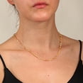 thumbnail image 2 of Stainless Steel Paperclip Chain Necklaces for Women Real 18K Gold Plated 17.72 inch, 2 of 6
