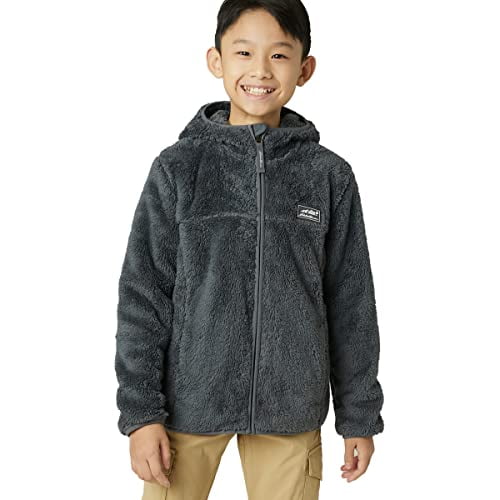 Eddie Bauer Quest Plush Fleece Kids Zip Up Hoodie Girls And Boys Outerwear Jackets Coats Iron Medium