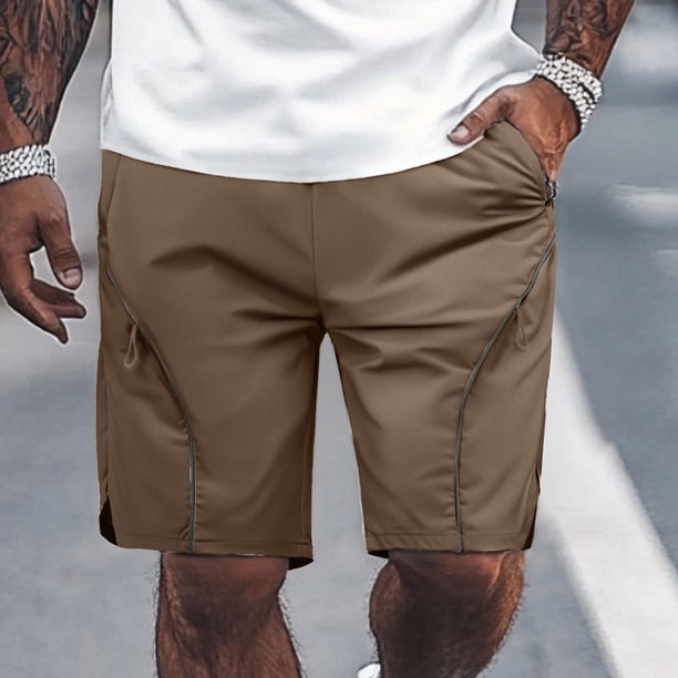 WILLBEST Pantalones Cortos Cargo para Hombre, Informales, de Cintura Elástica, Holgados, Ligeros, para Pesca, Senderismo y Trabajo