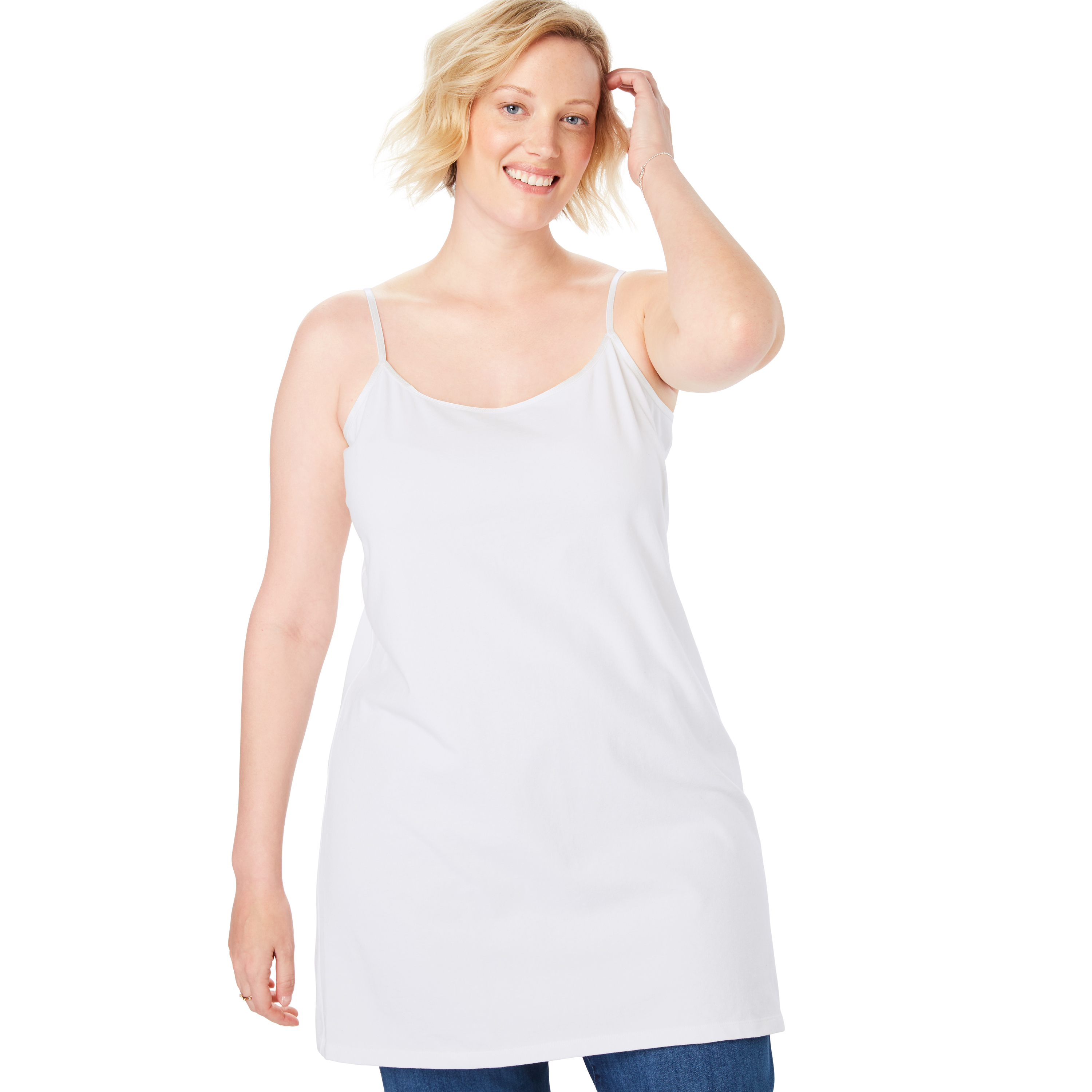 plus size white satin camisole