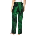 thumbnail image 2 of Bixox Women's Green Leave Fern Patterned Pajama Pants Loungewear, 2 of 5