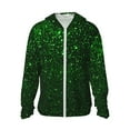 thumbnail image 1 of Lsque Green Sparkling Pattern UPF 50+ Lightweight Sun Protection Men's Women's Long Sleeve Shirt, Hoodie Performance -Large, 1 of 7