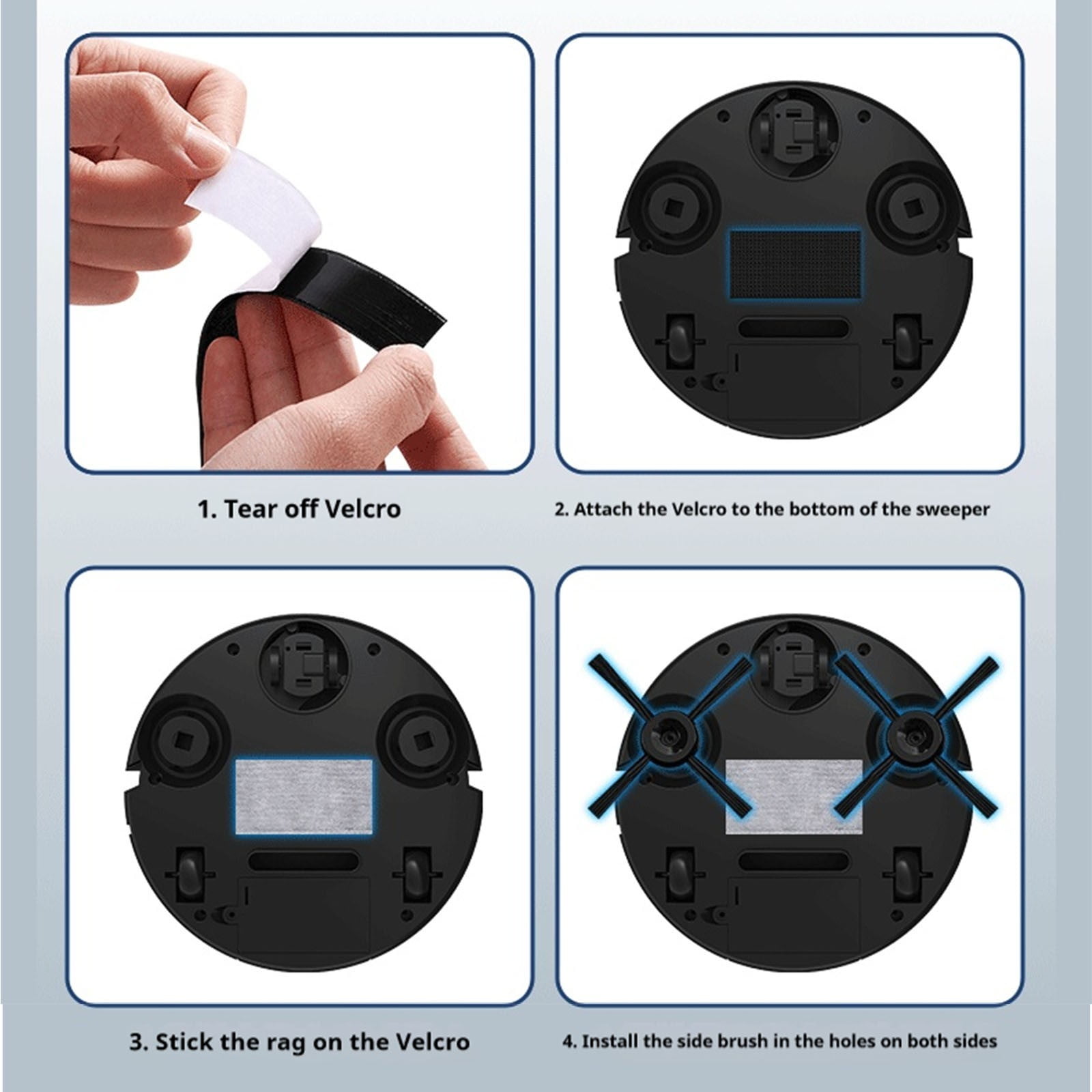 Werulen Intelligent Sweeping Robot 3-in- Rechargeable Robotic Vacuum Cleaner, Automatic Mopping And Suction Cleaning for Hardwood Floors Pet Hair, Cordless Mini Vacuum for Home Office Apartment