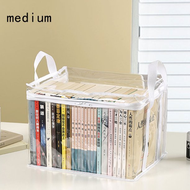 Caja de libros plegable para dormitorio de estudiantes, organizador de libros para aula, transparente, impermeable, caja de almacenamiento organizadora de libros para el hogar, 1 Uds.