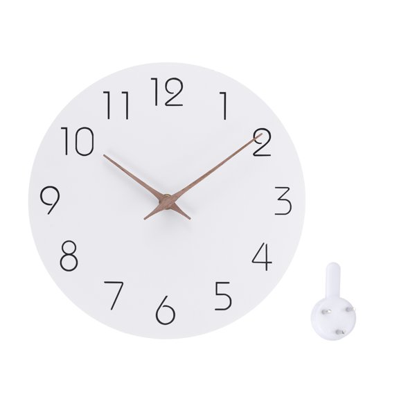 Uxcell 10 Inch Wall Clock, Battery Operated Non-Ticking Round Wall Clocks, White