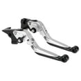 thumbnail image 1 of Palancas de freno y embrague largas y cortas para Yamaha MT-07 2014-2022, palanca de freno ajustable de motocicleta, aleación de aluminio, mango tono plateado con extremo negro, 1 of 1