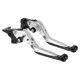 thumbnail image 1 of Palancas de freno y embrague largas y cortas para Yamaha MT-07 2014-2022, palanca de freno ajustable de motocicleta, aleación de aluminio, mango tono plateado con extremo negro, 1 of 1