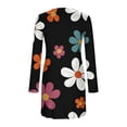 thumbnail image 4 of Tauxra Robe Maxi Décontractée à Manches Longues pour Femmes avec Col en V, Coupe Ample et Jupe Plissée Fluide pour Usage Quotidien et Sorties Décontractées, 4 of 5