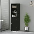 thumbnail image 2 of kleankin Tall Bathroom Storage Cabinet, Narrow Bathroom Cabinet, Black, 2 of 10