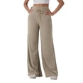 thumbnail image 6 of Womens Track Pants with Zipper Pockets Loose Straight Leg Sweatpants 30" Petite/Regular/Tall Khaki 2XL, 6 of 6