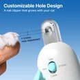 thumbnail image 2 of LWVITH Cat Nail Clipper with Adjustable 3-Size Trimming Hole & Hidden Nail File | Safe Toenail Trimmer for Kittens & Indoor Cats | Anti-Splash Claw Cutter for Grooming, 2 of 7