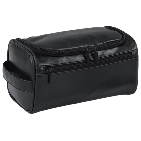 PU Leather Toiletry Bag for Men, Large Capacity Dopp Kit, Water-Resistant Travel Organizer with Multiple Compartments, Portable Shaving Kit Bag for Travel, Business Trip