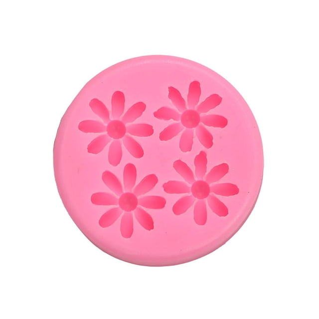 Youkk 4 Grid Flower Shape Cake Mold Silicone Portable Replacement DIY Decorative Non-stick Kitchen Bakery Mould Molding Tool