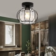 thumbnail image 2 of FETCOI Modern Crystal Ceiling Light Black Flush Mount Chandelier  Fixture Reservation Bedroom Living Room, 2 of 7