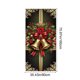 thumbnail image 3 of Funda de puerta de Navidad 35x71 pulgadas | Cortina de puerta navideña de poliéster multicolor y spandex | Patrón festivo de pajarita | Decoración de paredes y puertas | Decoración para fiestas, 3 of 6