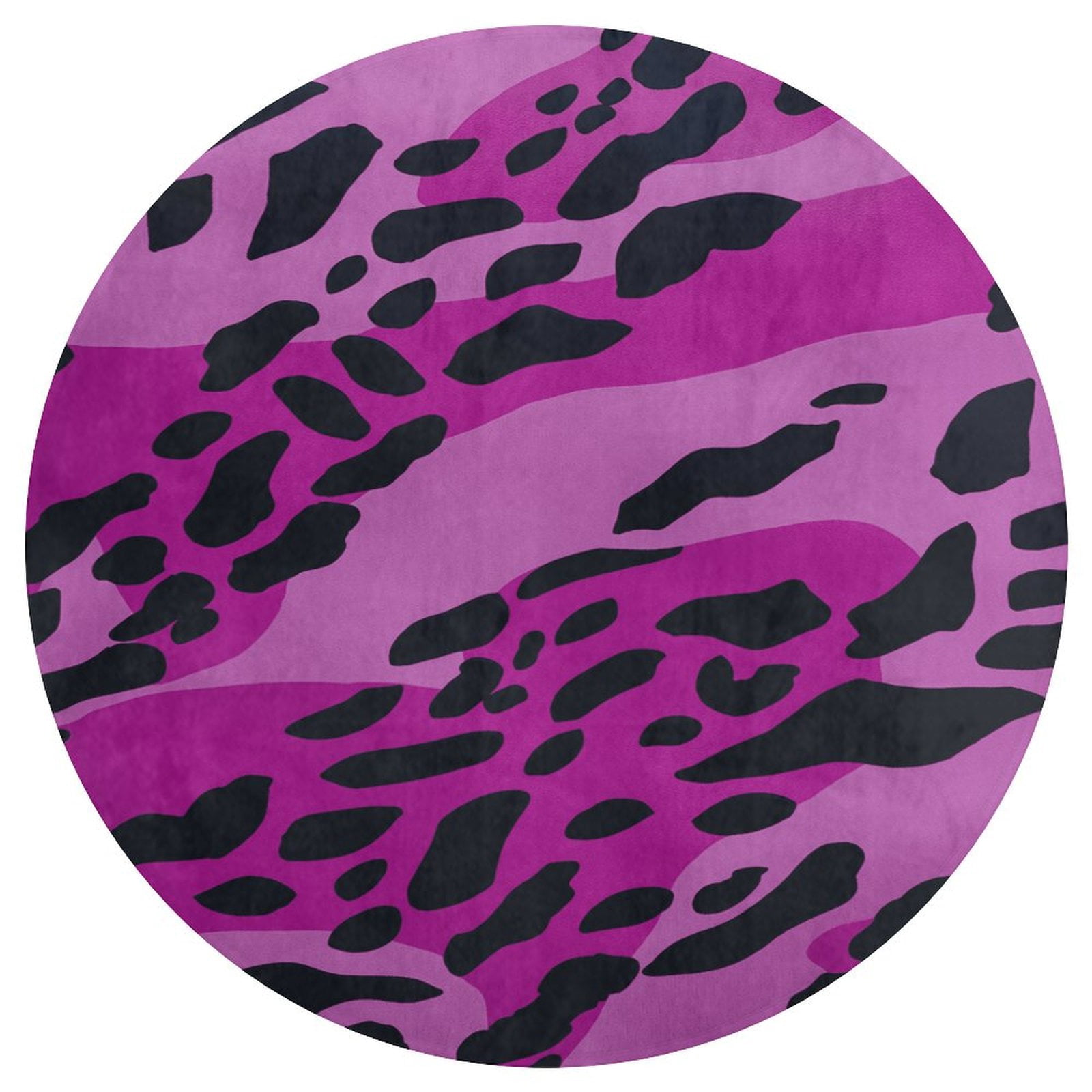 Leopard Print Pattern Floral Medallion Round Rug - Small Round Area Rug, Soft Non-Slip Machine Washable Bedroom Mat Indoor Accent Entry Carpet for Office Desk Dorm Hallway