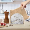 thumbnail image 6 of White and Gold Marble Acrylic Napkin Holder Clear Paper Tissue Dispenser Kitchen Dining Room Bathroom Party Hotel, 6 of 8