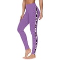 thumbnail image 5 of LEBONYARD Womens Trousers with Pockets,Women's Christmas Printed Leggings Yoga Casual Pants Purple XXL, 5 of 5
