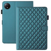 For Xiaomi Redmi Pad SE 8.7 inch Released 2024 Case, Rhombus Pattern Multiple Viewing Angles Stand Slim Folio Cover (Green)