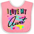 thumbnail image 3 of Inktastic I Love My Aunt 80s Retro Style Boys or Girls Baby Bib, 3 of 4
