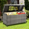 thumbnail image 7 of Dextrus 200 Gallon Outdoor Wicker Storage Box, Large Rattan Deck Box, Patio Cushion Storage, Waterproof Storage Box with Aluminum Frame, 7 of 7