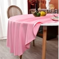 thumbnail image 4 of MEANMOY Pink 210 GSM Water & Stain Resistant Round Tablecloth for Circle Table - Solid 90 Inch Table Cloth Cover in Wrinkle Free Durable Washable Polyester Fabric for Wedding, Party, Banquet, 4 of 8