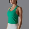 thumbnail image 4 of Mittory Women Ribbed Workout Crop Tops with Built in Bra Yoga Racerback Tank Top Tight Fit, 4 of 8
