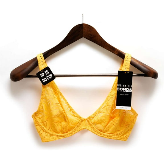 Bonds Women's Intimately Deep V Bra, Orange,32B - US