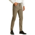 thumbnail image 4 of Lars Amadeus Business Checked Trousers for Men's Straight Leg Flat Front Plaid Dress Pants, 4 of 6