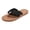 Black, variant on Womens Crochet Knit Flat Flip Flops Beach Summer Stylish Casual Memory Foam Slip on Thong Dress Sandals Comfortable Walking Slides Slippers for Vacation Black Size 7