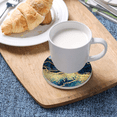 thumbnail image 4 of Marble Coasters for Drinks Absorbent Modern Abstract Ceramic Coaster Set Cork Back Glitter, 4 of 5