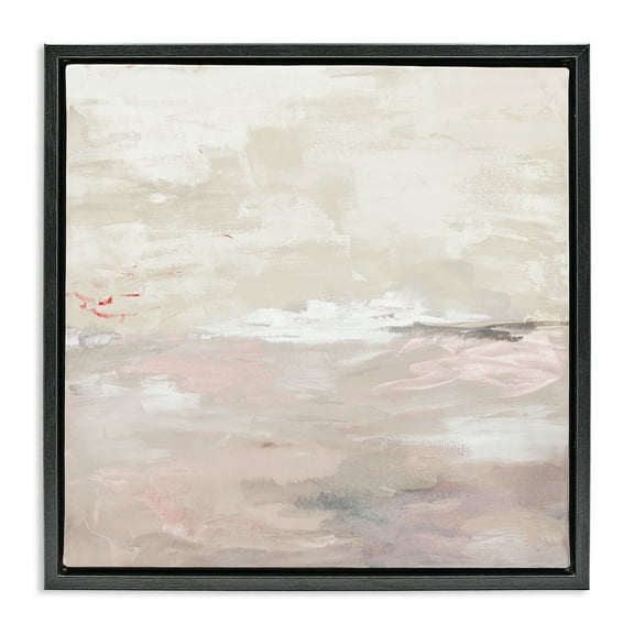 Stupell Industries Serenity Neutral Landscape Abstract Painting Black Floater Framed Canvas Art Print Wall Art, 25 x 25