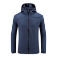 thumbnail image 3 of Sentmoon UPF Clothing Men Hooded Neck Men's Jackets with Zipper Solid Color Relaxed Mens Rashs Guard Long Sleeve Trendy Summer for Weekend Brunch Dark XXXL, 3 of 8