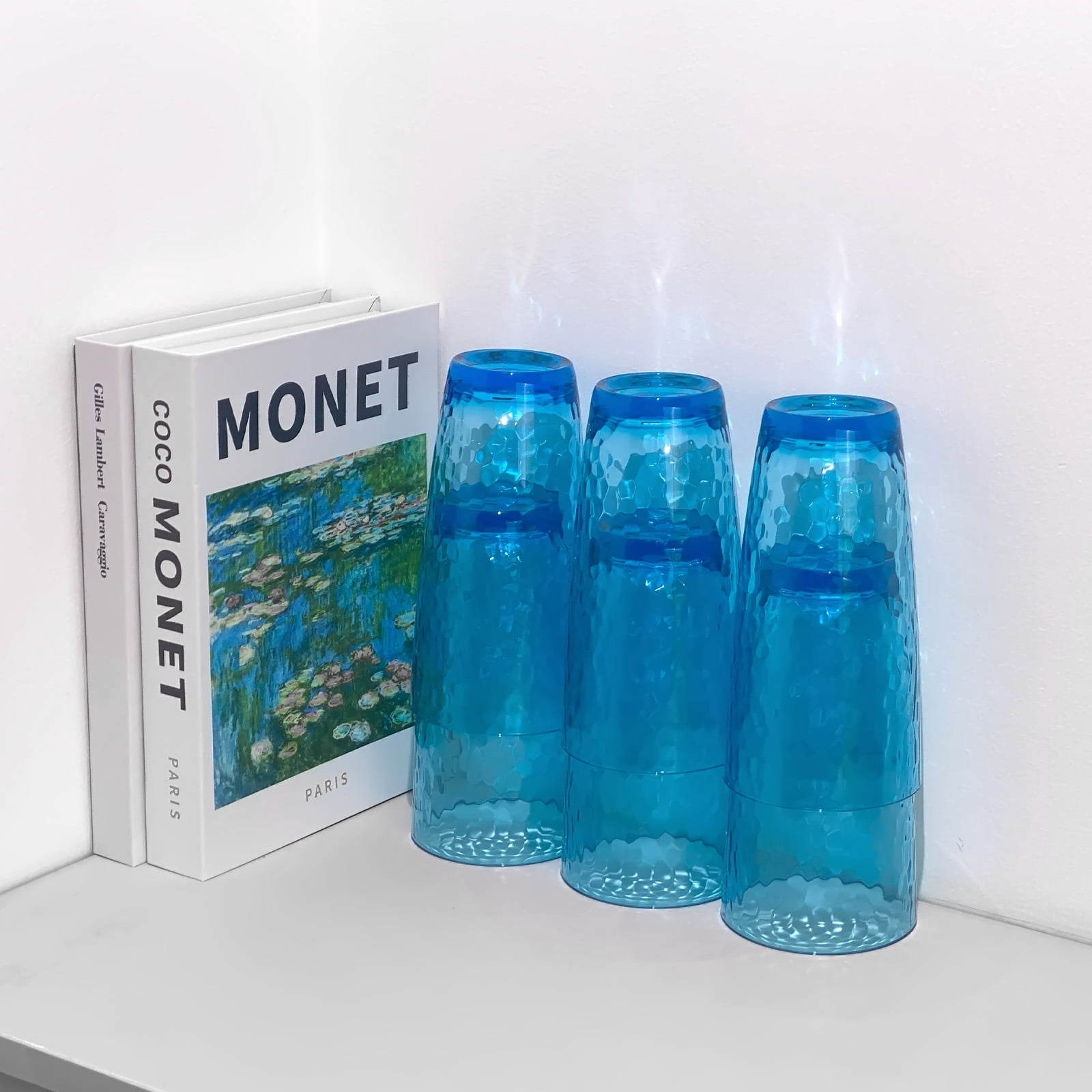 Merritt International Acrylic Drinkware Set - Rainbow Diamond Tumbler, 14-Ounce, 4-Pack, Non-Breakable, Hand Wash