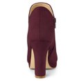 thumbnail image 3 of Unique Bargains Women's Round Toe Chunky Heels Ankle Heel Boots, 3 of 6