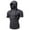 Gray, variant on Men's Solid Color Short Sleeve Mask Hoodie, Casual Sports Pullover Top for Summer, Outdoor Activities,Black,L