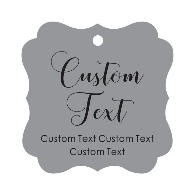 Darling Souvenir Personalized Paper Hang Tags Custom Text Wedding Party Gift Favor Tags -Gray-100 Tags