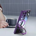 thumbnail image 5 of Compatible for Samsung Galaxy S25 Ultra Phone Case with Stand, Rotatable Ring Holder Kickstand Rugged Shockproof Protective Cover Case with Camera Lens Protector for Galaxy S24 Ultra, Darkpurple, 5 of 10