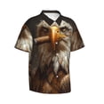 thumbnail image 2 of Daiia Funny Bald Eagle Hawaiian Shirt for Men Gentle Cotton Regular Short Sleeve Casual-Large, 2 of 9