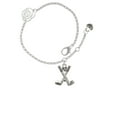 thumbnail image 2 of Delight Jewelry Silvertone Golf Clubs with Golf Ball Silver-tone Rose Link Chain Bracelet, 6.25"+1.75" Extender, 2 of 4