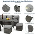 thumbnail image 4 of Danrelax 7-Piece Patio Conversation Set, Outdoor Sectional Sofa, PE Rattan Wicker, Steel Frame, Gray, 4 of 8