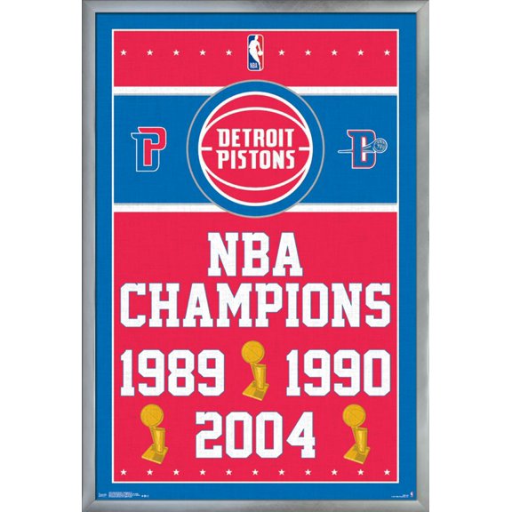 NBA Detroit Pistons - Champions 17 Wall Poster, 22.375" x 34", Framed