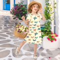 thumbnail image 4 of FORMRS Girls Short Sleeve Dress Summer Casual Round Neck A-line Beach Sundress, Sizes 2T-8T, Brown Cartoon Planes Pattern, 4 of 8