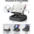 thumbnail image 4 of Lap Book Pillow Stand with Storage Adjustable Beanbag Reading Pillow with Dark Wood Panel Multi-Angle Book Holder for Hands-Free Reading in Bed or Sofa Book Lover Essential Soft Cushion, 4 of 6